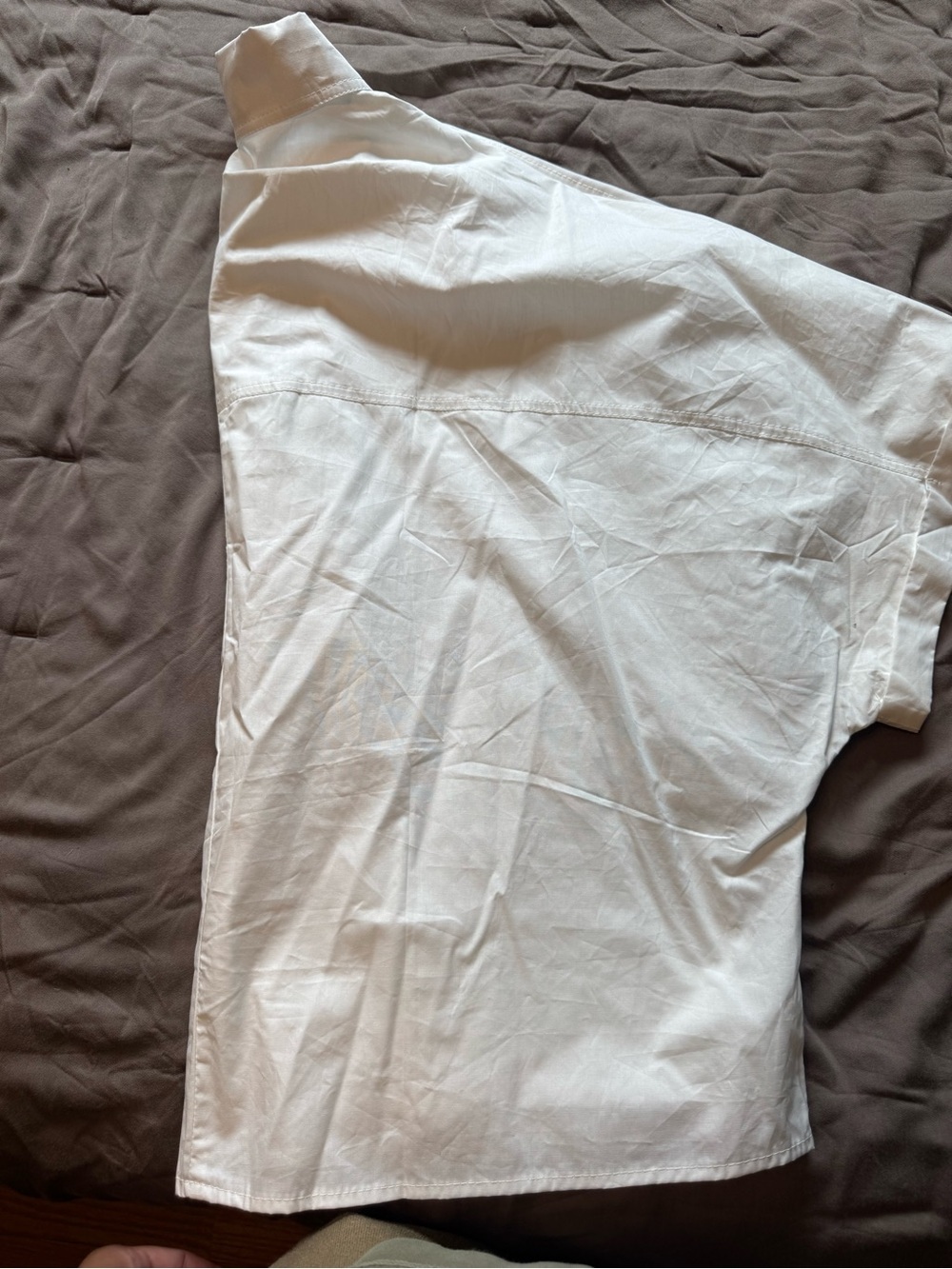 Fashion Nova White Short-Sleeve button down